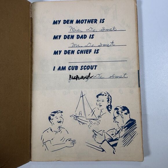 Vintage Lion Bear Cub Scout Book Lot 1948 1954 BSA Boy Scouts Of America Flaws - Picture 7 of 9